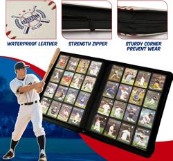 Baseball Card Binder 16 Pocket, Premium 1000+ Cards PU Cover Trading Sports Card - Image 5