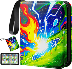 Trading Card Binder,4 Pocket Card Collection Binder with 50 Removable Sleeves Ca - Image 1