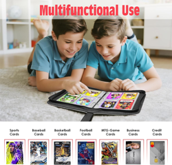 Trading Card Binder,4 Pocket Card Collection Binder with 50 Removable Sleeves Ca - Image 5