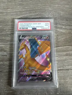 PSA 9 MINT Charizard V Champion's Path ETB Promo 2020 SWSH050 Pokemon Card TCG - Image 1