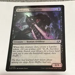 MTG Magic Beamsaw Prospector Foil Holo Creature Human Artificer 2/1 C 0089 2025 - Image 1