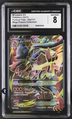 Clean CGC 8 Pokemon M Lucario EX Full Art 55a/111 XY Promo (psa) - Image 1