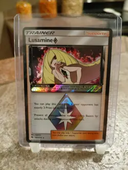Pokemon TCG Lusamine Prism Star 182/214 Lost Thunder Ultra Rare Holo - Image 1