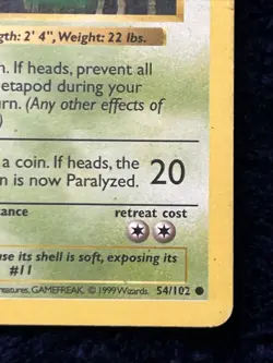 Pokemon Metapod 54/102 1st Edition Shadowless Base Vintage - Image 4