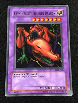 Yugioh Twin Headed Thunder Dragon MRD-120 Super (NM) - Image 1