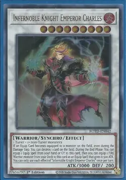 Yugioh Infernoble Knight Emperor Charles ROTD-EN042 1st Ultra (NM) - Image 1