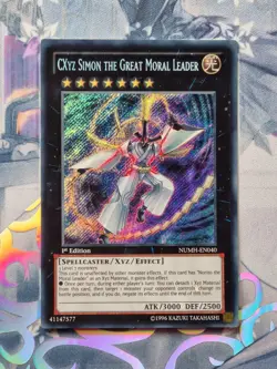 NUMH-EN040 CXyz Simon The Great Moral Leader Secret Rare 1st Ed NM YuGiOh TCG - Image 1