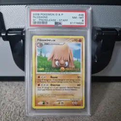 Pokemon Cards: Stormfront Prerelease Staff Promo: Piloswine 46/100 PSA 8 - Image 1