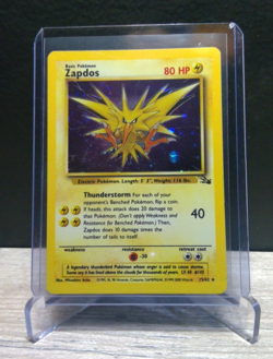 Pokemon Zapdos 15/62 Fossil Set Holo Rare WOTC Vintage 2000 TCG Card - Image 1