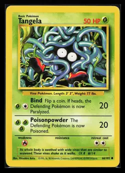 Tangela 66/102 Common Base Set Pokemon Card - Image 1