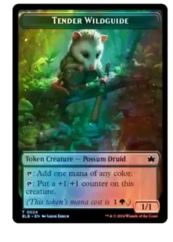 FOIL Tender Wildguide / Fish Token - Bloomburrow -MTG - NM - Image 1