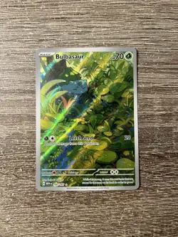 Pokemon TCG Scarlet & Violet 151 Bulbasaur 166/165 Illustration Rare Full Art NM - Image 1