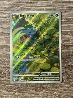 Pokemon TCG Scarlet & Violet 151 Bulbasaur 166/165 Illustration Rare Full Art NM - Image 2