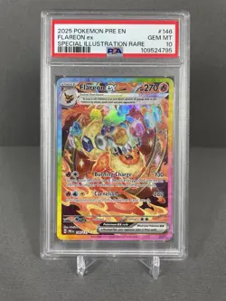 FLAREON EX #146 2025 POKEMON PRE EN-PRISMATIC EVOLUTIONS - PSA 10 - Image 1
