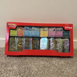 2 (TWO) POKEMON TCG: PRISMATIC EVOLUTIONS 8-PACK MINI-TINS COSTCO BUNDLES NIB - Image 3