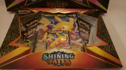 Pokemon Shining Fates Lot of Pikachu Box, Crobat Premium Box and Dedenne Mad Pin - Image 2