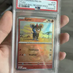 Litleo (Master Ball Pattern) 015/131 Pokemon SV: Prismatic Evolutions Holo psa10 - Image 1