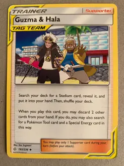 Pokemon 2019 GUZMA & HALA TAG TEAM 193/236 Trainer Supporter sm-Cosmic Eclipse - Image 1