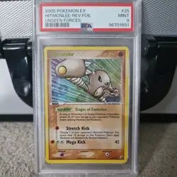 PSA 9 2005 Pokemon TCG EX Unseen Forces Hitmonlee-Reverse Foil#25 - Image 1