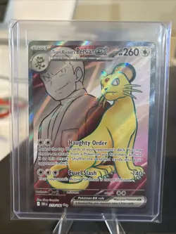 Team Rocket's Persian Ex 219/182 Ultra Rare Full Art Pokemon TCG Destined Rivals - Image 1
