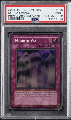 2002 YU-GI-OH! PSV-PHARAOH'S SERVANT 1ST ED #016 MIRROR WALL PSA 9 - Image 1