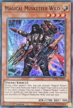 Yugioh Magical Musketeer Wild SPWA-EN021 Super Rare 1st Edition - Image 1