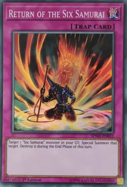 Yugioh Return of the Six Samurai SPWA-EN052 Super Rare 1st Edition - Image 1