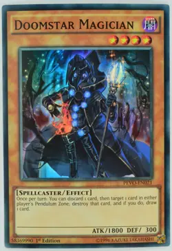 Yugioh Doomstar Magician PEVO-EN021 Super Rare 1st Edition - Image 1