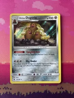 Pokemon Card Alolan Dugtrio Sun & Moon Holo Rare 87/149 Near Mint - Image 1