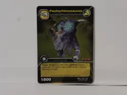DKCG 028/160 PACHYRHINOSAURUS Dinosaur King Gold Rare Foil Trading Card 2008 - Image 1