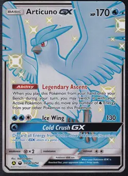 Articuno GX SV54/SV94 Hidden Fates Holo Full Art Pokemon Card - Image 1