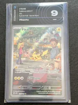 CARTA POKEMON PIKACHU 173/165 MEW 151 AIGRADING 9 CARD ITA - Image 4