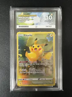 Graded Pokemon Card - Pikachu GG30/GG70 Crown Zenith ACE 10 Gem Mint - Image 1