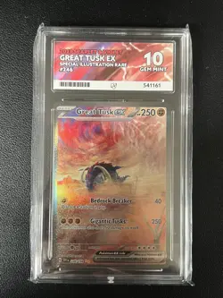 Graded Pokemon Card - Great Tusk EX Card 246/198 Scarlet Violet Base Ace 10 GEM - Image 1