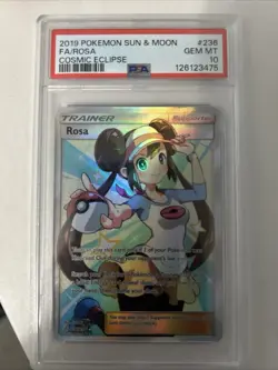 Pokemon SM Cosmic Eclipse Rosa Card 236/236 PSA 10 - Image 1