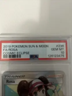 Pokemon SM Cosmic Eclipse Rosa Card 236/236 PSA 10 - Image 2