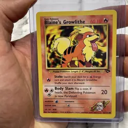 Pokemon Card - Gym Heroes 62/132 - BLAINE'S GROWLITHE (common) - NM Pokemon TCG - Image 1