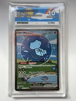 Pokemon TCG Bubble Mew EX Paldean Fates Sir Ace 10 Gem Mint Card 232/091 - Image 1