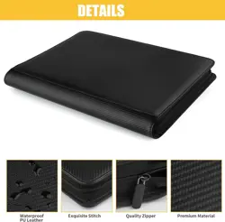 Trading Card Binder 16 Pocket, PU Cover Card Binder for 1000+ Cards, Premium Tr - Image 2