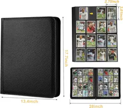 Trading Card Binder 16 Pocket, PU Cover Card Binder for 1000+ Cards, Premium Tr - Image 3