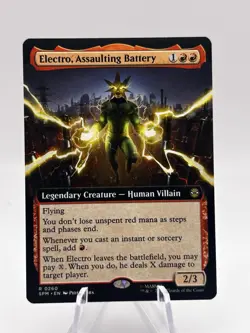 Electro, Assaulting Battery 0260 Extended Art Marvel's Spider-Man SPM MTG NM - Image 1