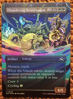 ✨Thundering Broodwagon✨ MTG | Aetherdrift | Borderless | Foil | NM/M | U 0328 - Image 1