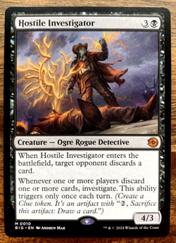Magic the Gathering Hostile Investigator Card Big Score Thunder Junction MTG NM - Image 1