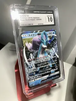 CGC 10 Gem Mint JPN Suicune GX sm8 Super-Burst Impact 028/095 Pokemon - Image 1