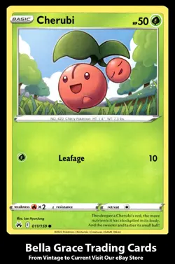 Pokemon TCG Crown Zenith Cherubi #011/159 Common - Image 1