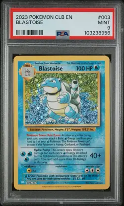 PSA 9 Mint Blastoise 003/034 Classic Collection CLB 2023 Holo Pokemon TCG - Image 1