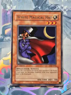 MRD-E016 White Magical Hat Rare 1st Edition Lightly Played! YuGiOh TCG - Image 1