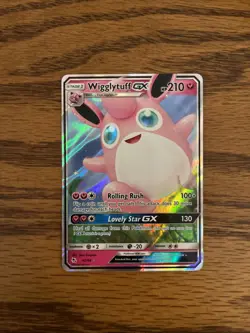 Pokemon TCG Wigglytuff GX Holo Card 42/68 SM Hidden Fates Ultra Rare - Image 1