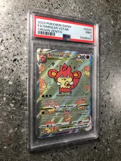 Pokemon TCG Cards Simisear VSTAR GG37/GG70 Crown Zenith Full Art PSA 9 MINT - Image 3