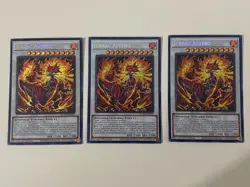 Yugioh - Jurrac Astero x 3 - 1st Edition Secret Rare NM - Free Holo Card - Image 1